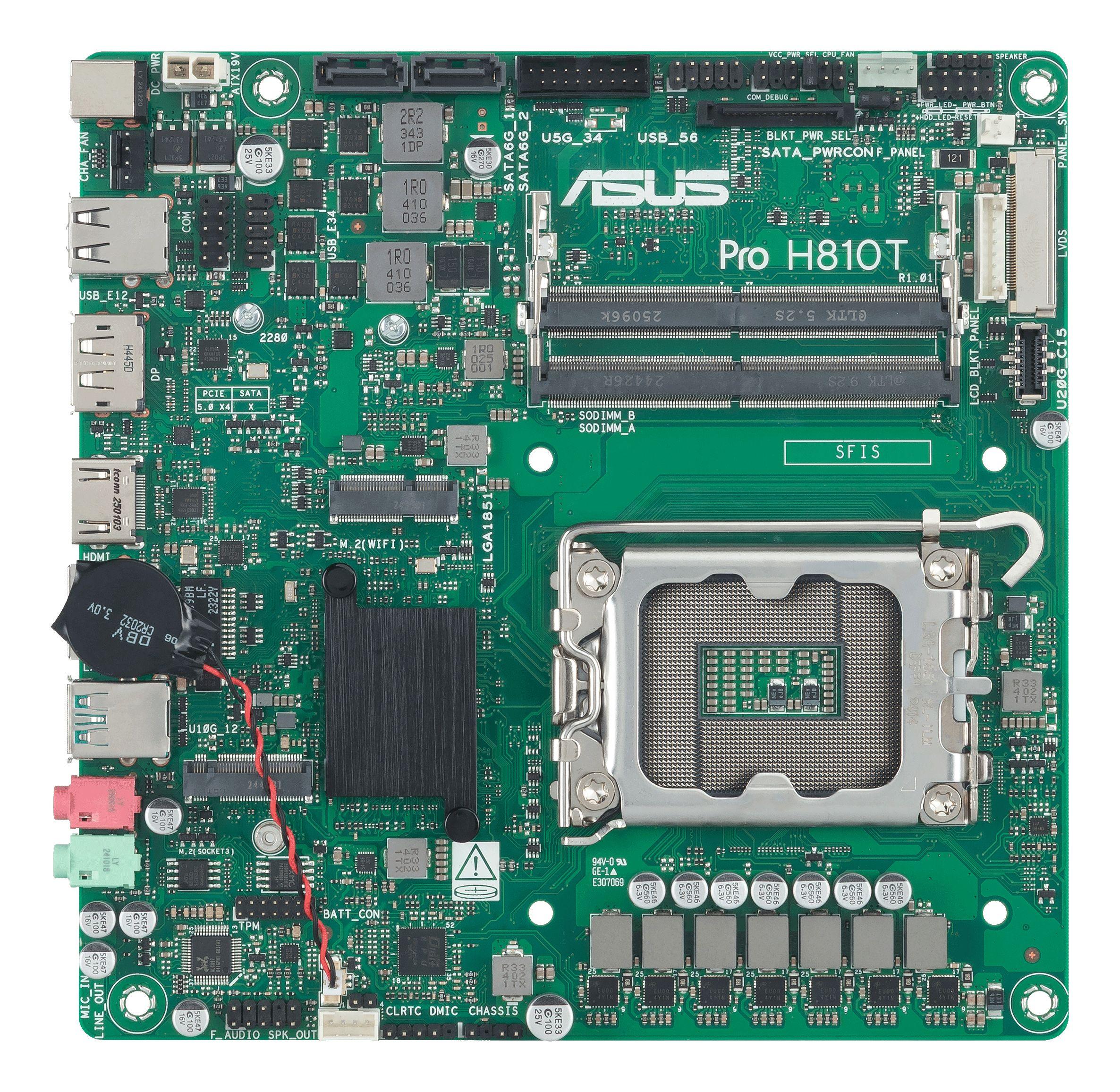 Motherboard ASUS PRO H810T-CSM (LGA 1851 (Socket V1) - Intel Core Ultra - Thin Mini-ITX - Multicor)