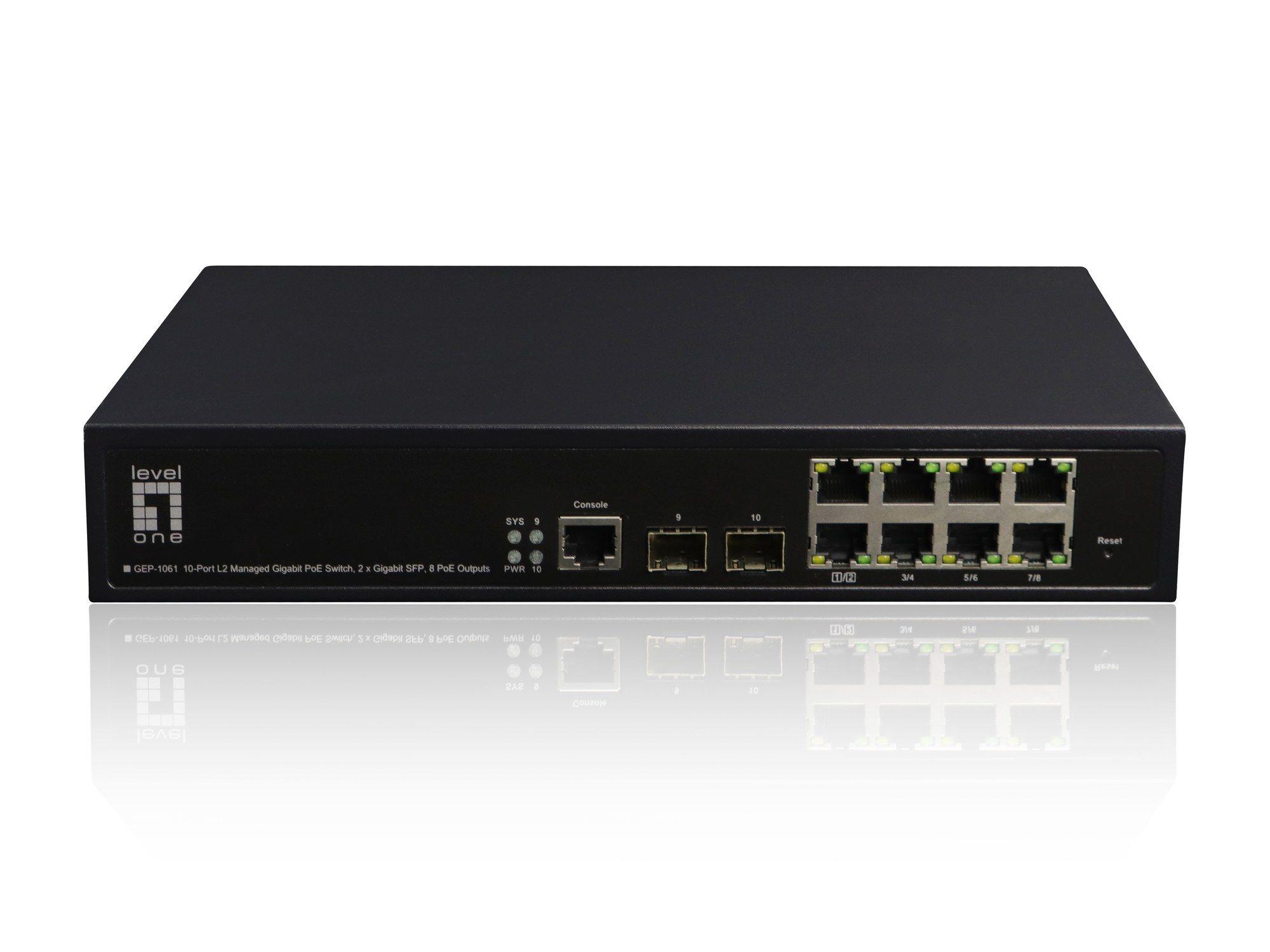 Switch Gerido LEVEL ONE GEP-1061 (Gigabit Ethernet - 4,1 MB - 20 Gbit/s - Preto)