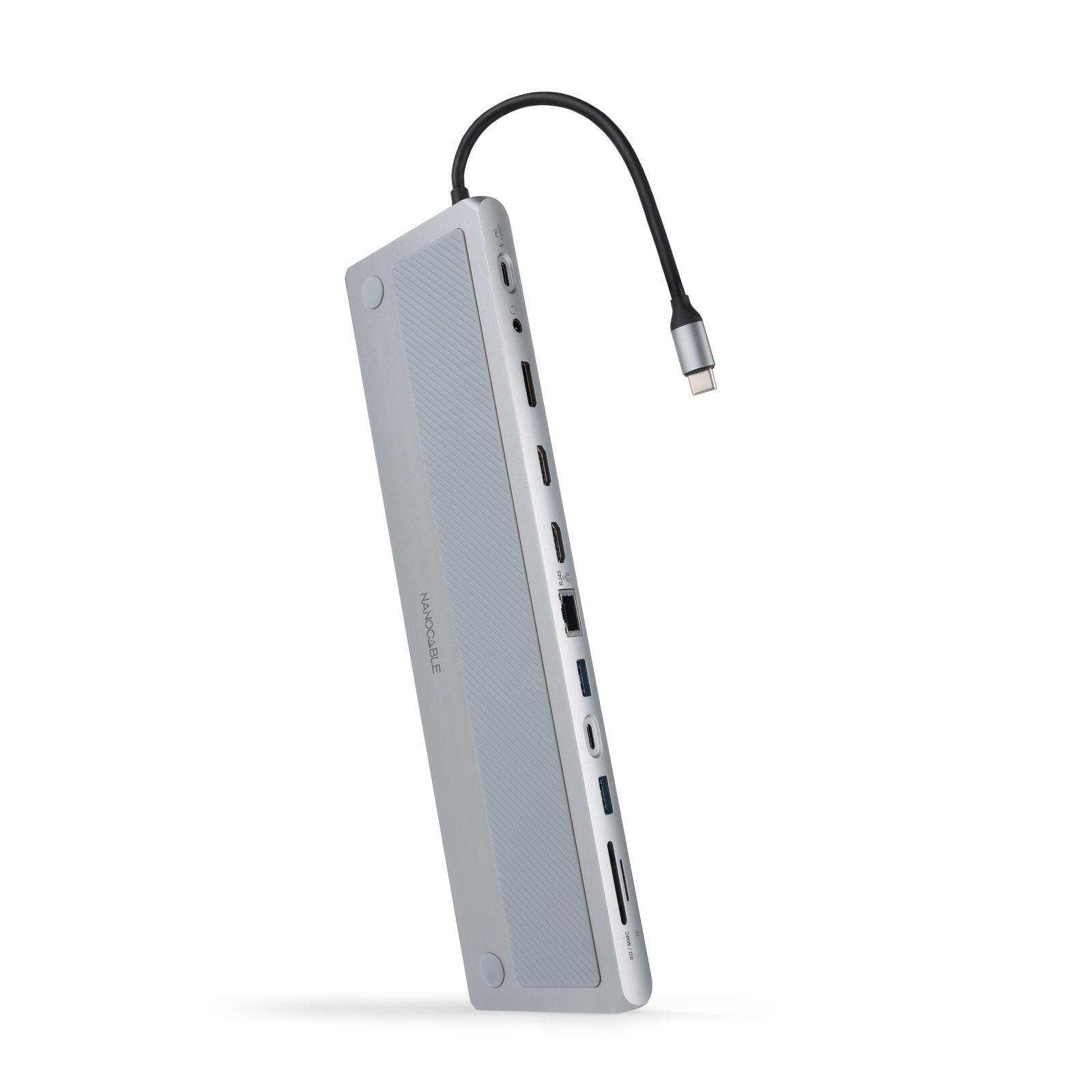Docking Station USB-C NANOCABLE 10.16.1012 (0,18 m - Cinzento)