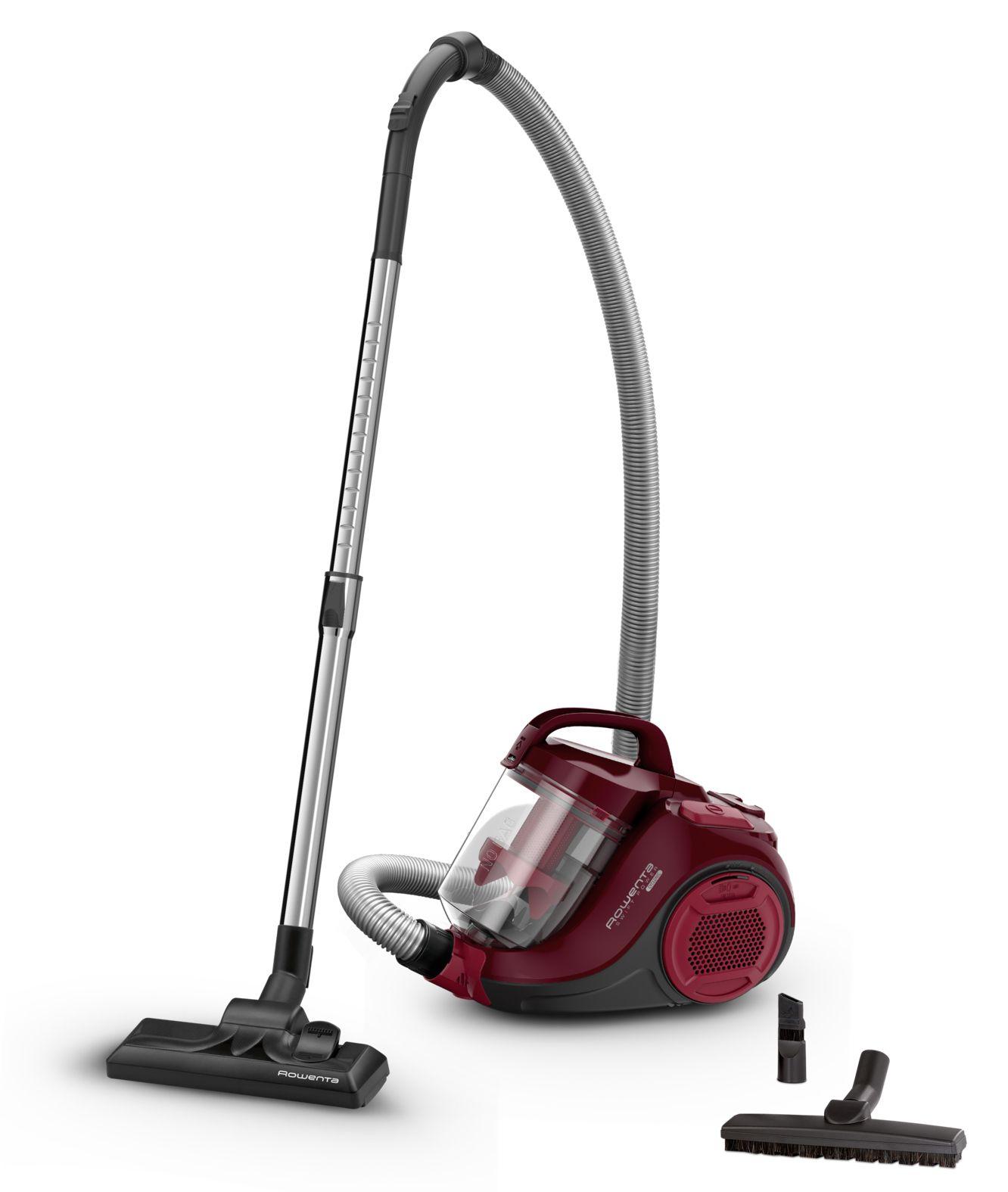 Aspirador Sem Saco ROWENTA RO2933EA (Altura 30,4 cm - 21 kPa - 1,2 l - Preto e Bordô)