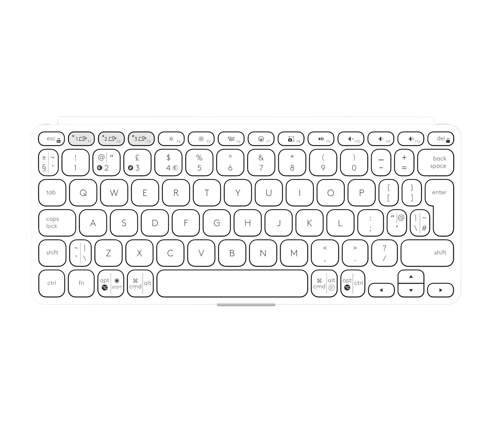 Teclado LOGITECH Keys-To-Go 2 (Estados Unidos - Teclas tesoura - Mini - Cinzento-claro) — miniatura 5