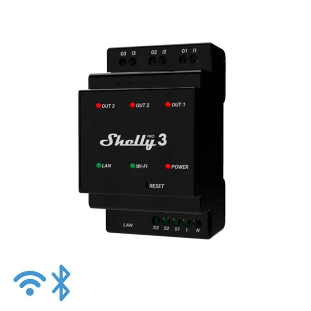 Relé Inteligente SHELLY Pro 3 (Preto) — miniatura 2