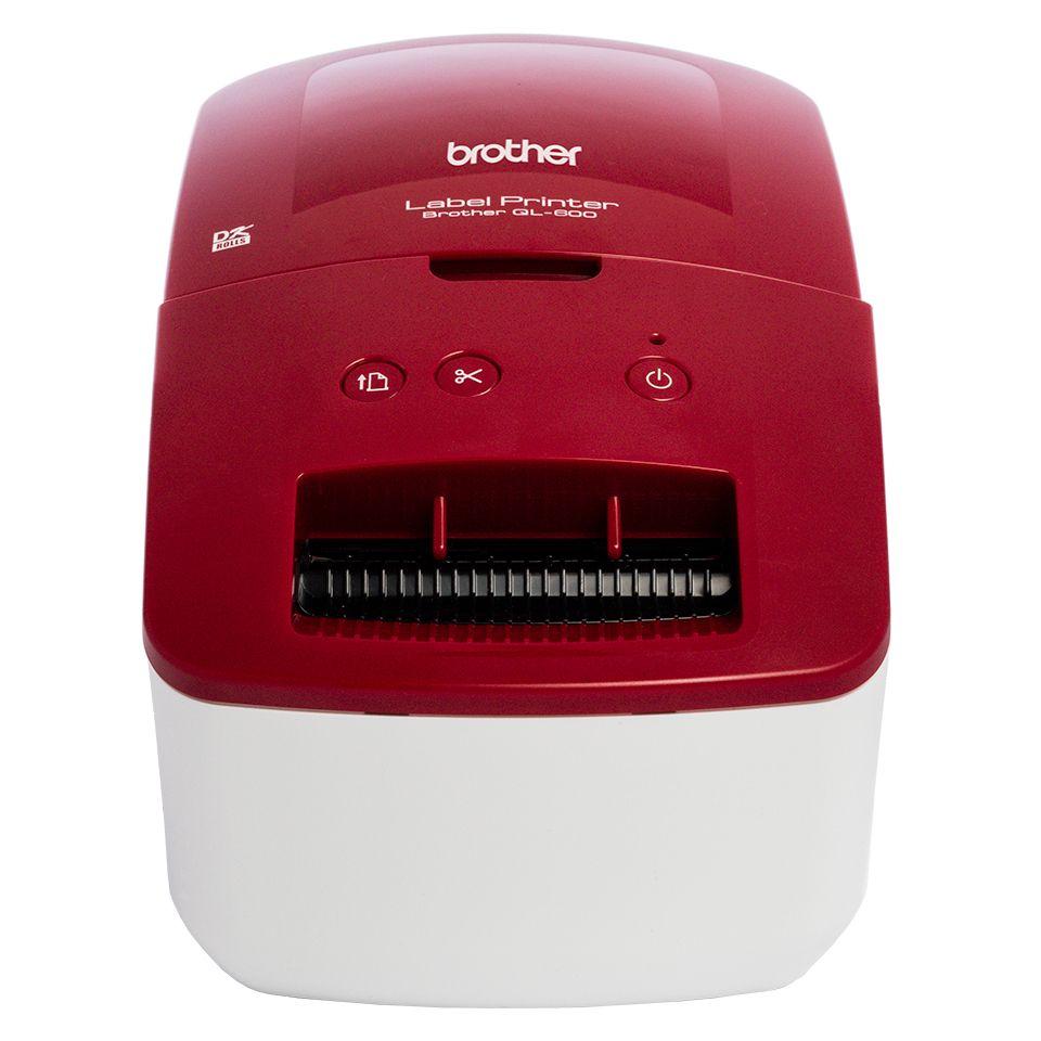 Impressora de Etiquetas BROTHER QL-600R (Com fios - Vermelho e Branco), miniatura 4