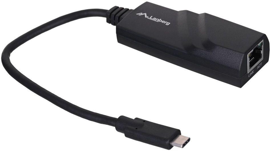 Adaptador USB-C para Ethernet RJ45 LANBERG NC-1000-02 (0,15 m - RJ-45 - USB-C - Preto), miniatura 2
