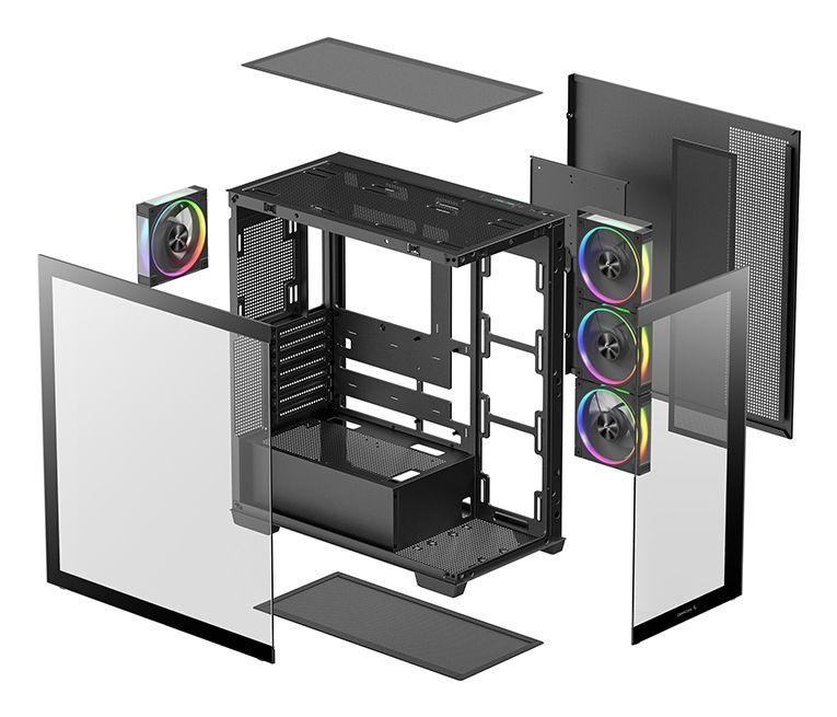 Caixa PC DEEPCOOL CG580 4F V2 (ATX, ITX, micro ATX - ATX, PS2 - Midi Tower - Preto) — miniatura 12