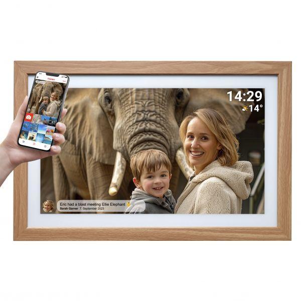 Moldura Digital DENVER Frameo PFF-2162LW (1920 x 1080 pixels - Castanho claro)