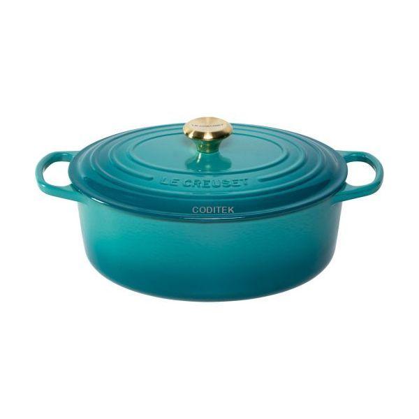 Caçarola Oval LE CREUSET Signature 31 cm (Ferro fundido esmaltado - 31 cm - Azul Riviera)