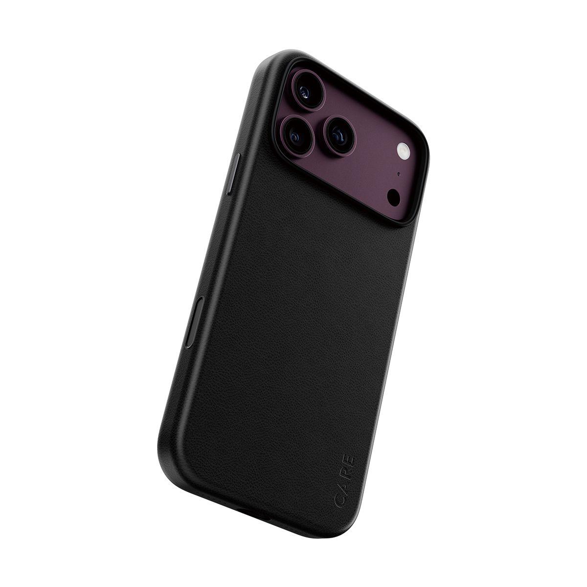 Capa PANZERGLASS CARE Solo Vegan Leather Case com MagSafe (Preto)