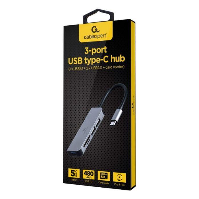 Hub USB-C GEMBIRD UHB-CM-CRU3P1U2P2-01 (Windows 10, Windows 11 - Prateado), miniatura 3