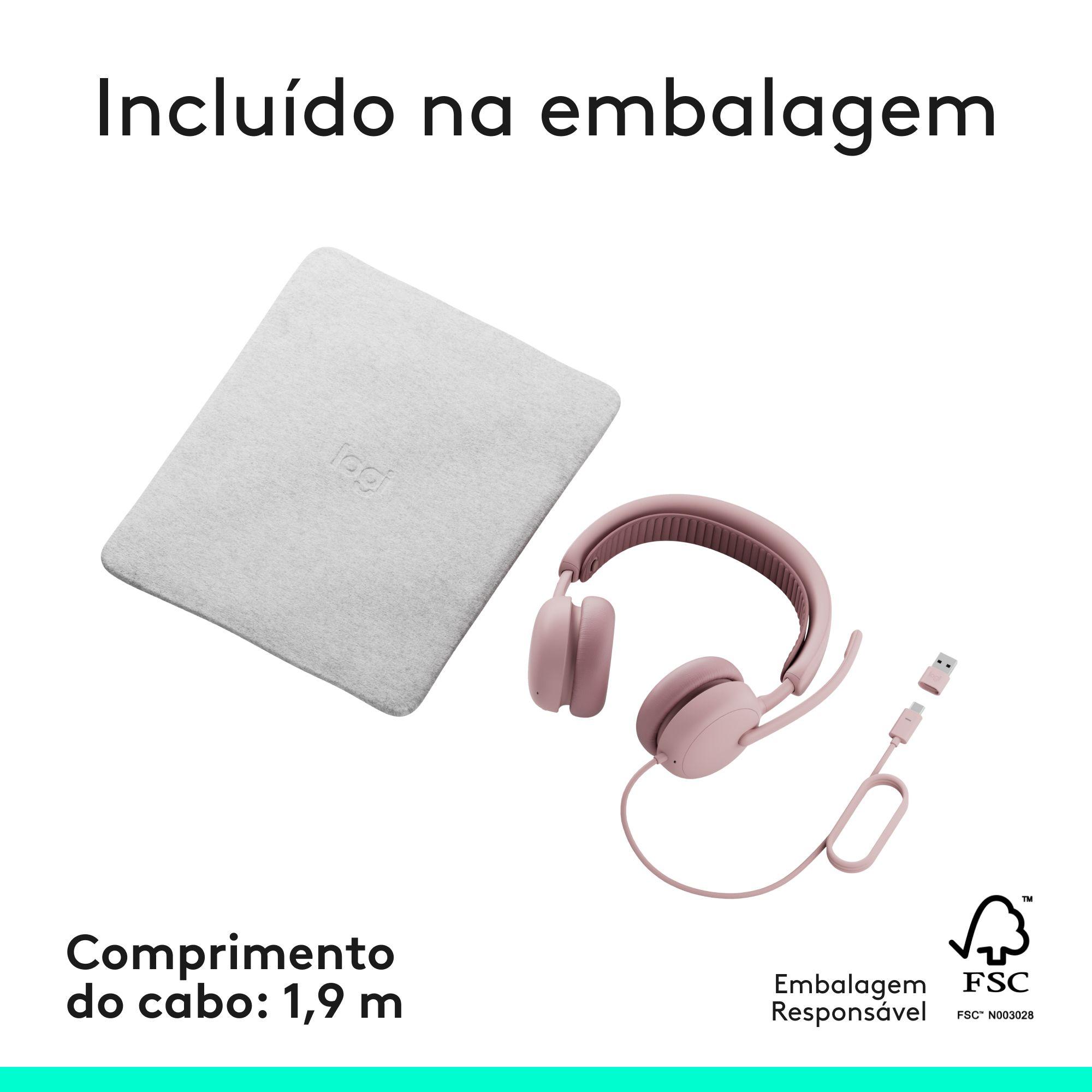 Headset LOGITECH Zone Wired 2 (Binaural - Com fios - Supra-aural - Rosa), miniatura 11