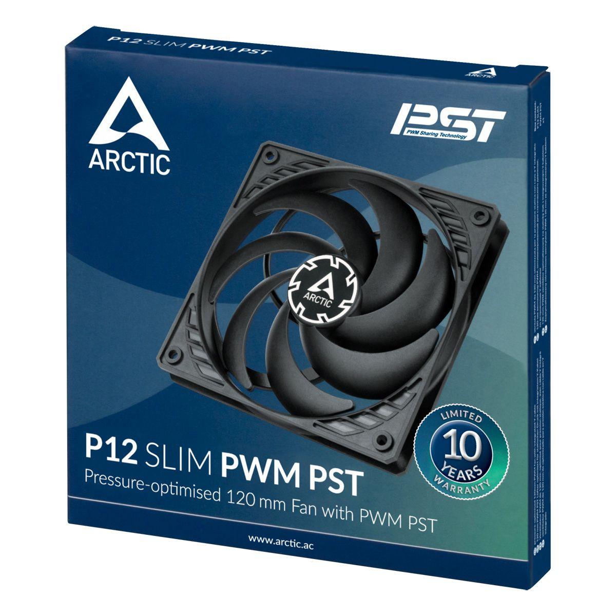 Ventoinha para Caixa de PC ARCTIC P12 Slim PWM PST (Não suportado - Plástico - Preto), miniatura 6