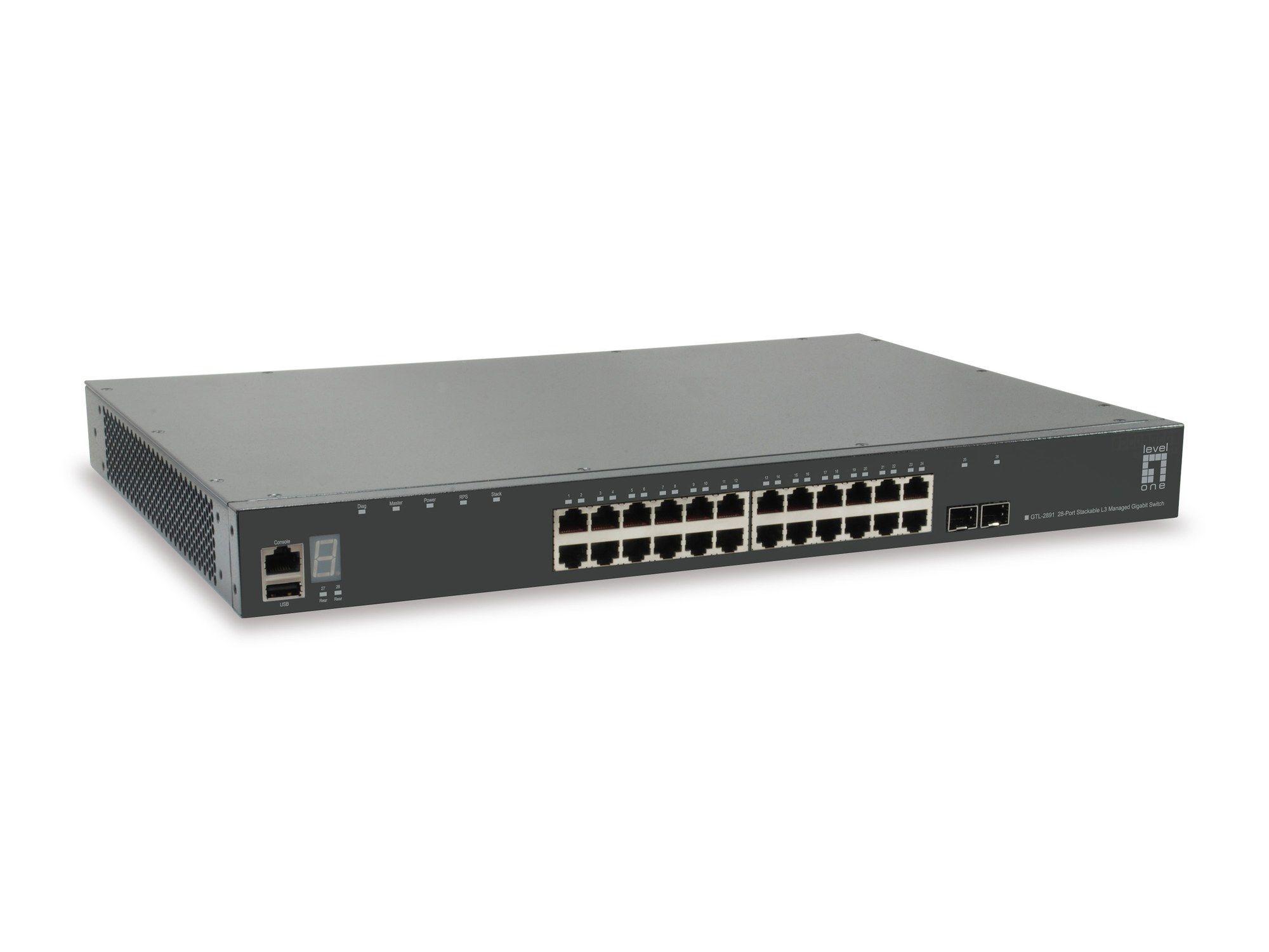 Switch LEVELONE GTL-2891 (Gigabit Ethernet - 1,5 MB - 128 Gbit/s - Cinzento)