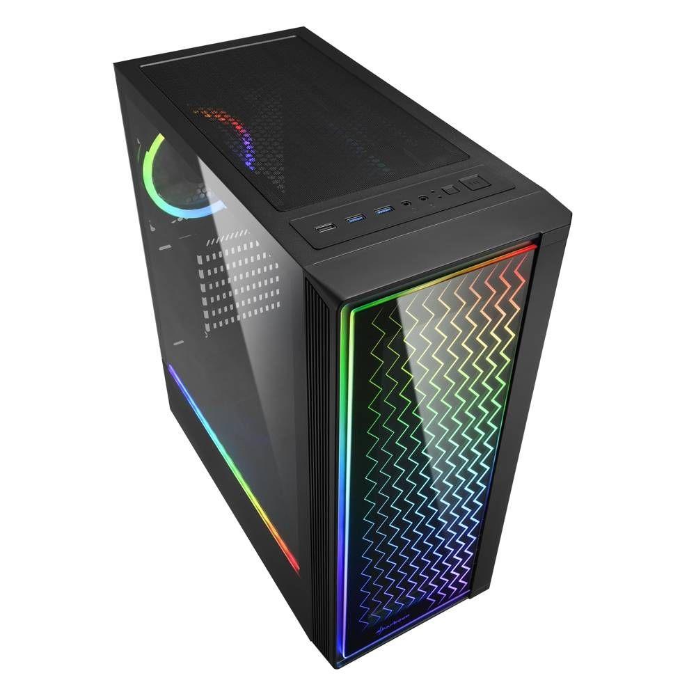 Caixa PC SHARKOON RGB LIT 200 (ATX, Micro ATX, Mini-ITX - Midi Tower - RGB endereçável - Preto) — miniatura 3