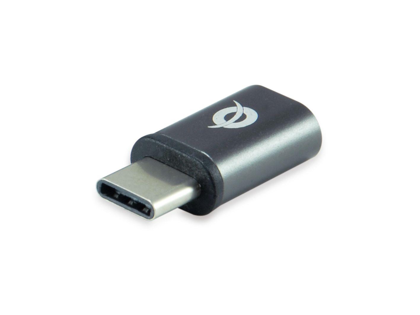Adaptador USB-C para Micro-USB CONCEPTRONIC DONN05G (USB 2.0 Micro - USB 2.0 Type-C - Preto) — miniatura 2