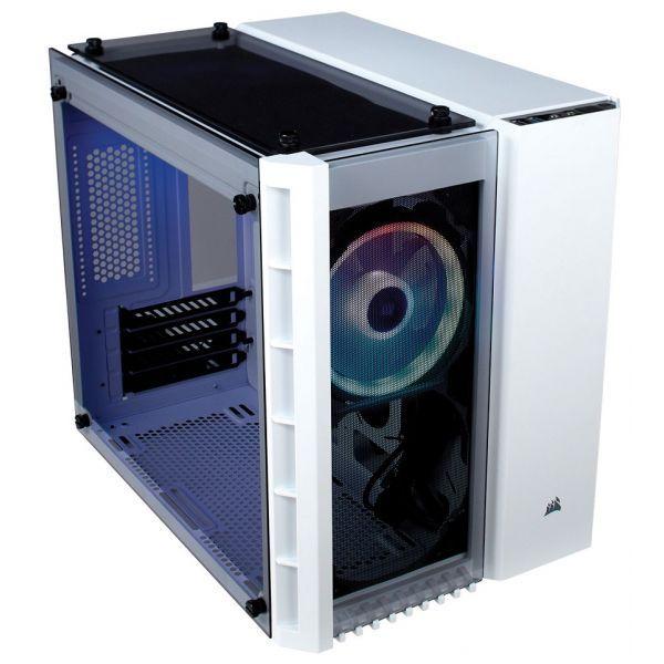 Caixa PC CORSAIR Crystal Series 280X RGB (micro ATX - Micro-Tower - Ferro, vidro temperado - Branco)