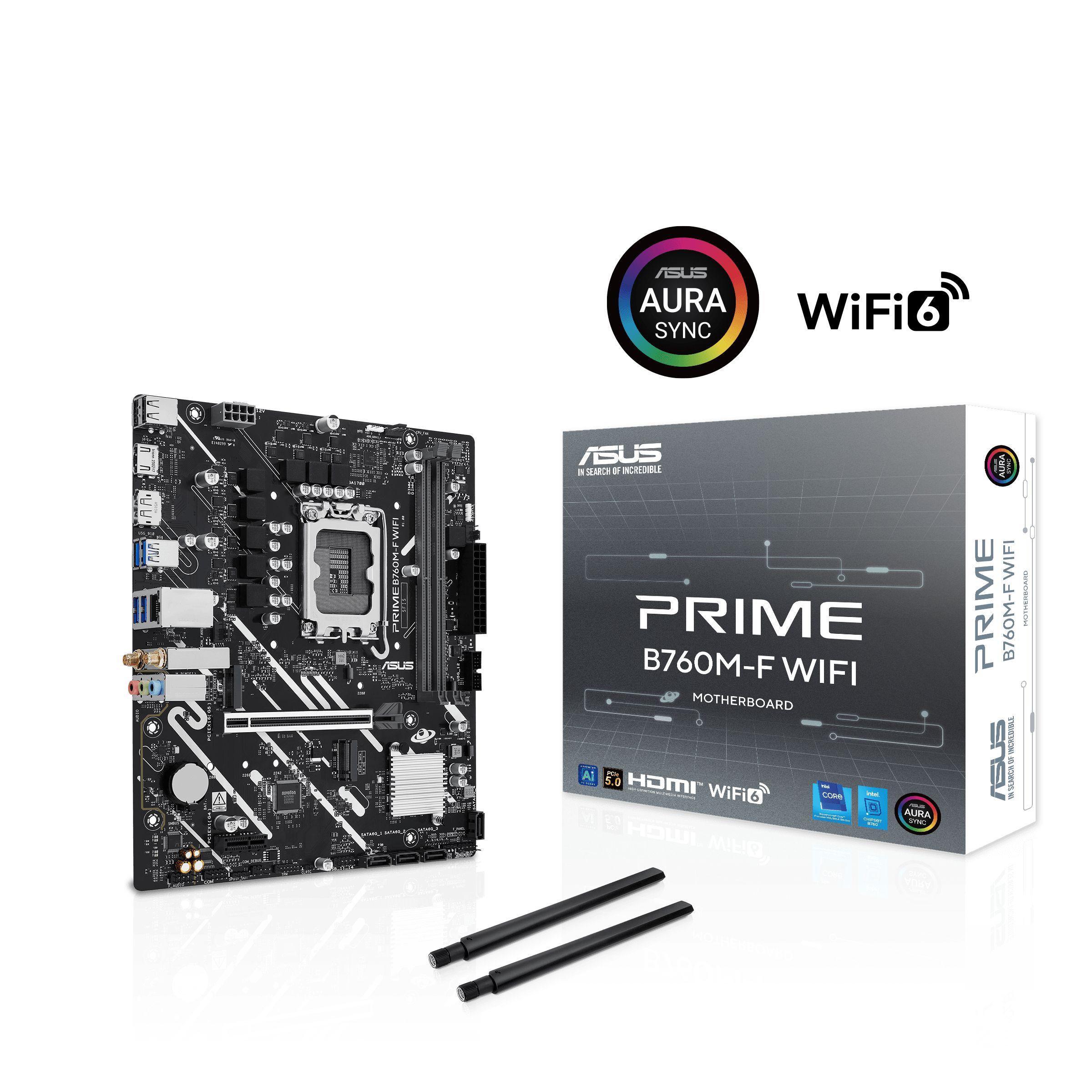Motherboard ASUS PRIME B760M-F WIFI (LGA 1700 - micro ATX - Duplo canal), miniatura 3