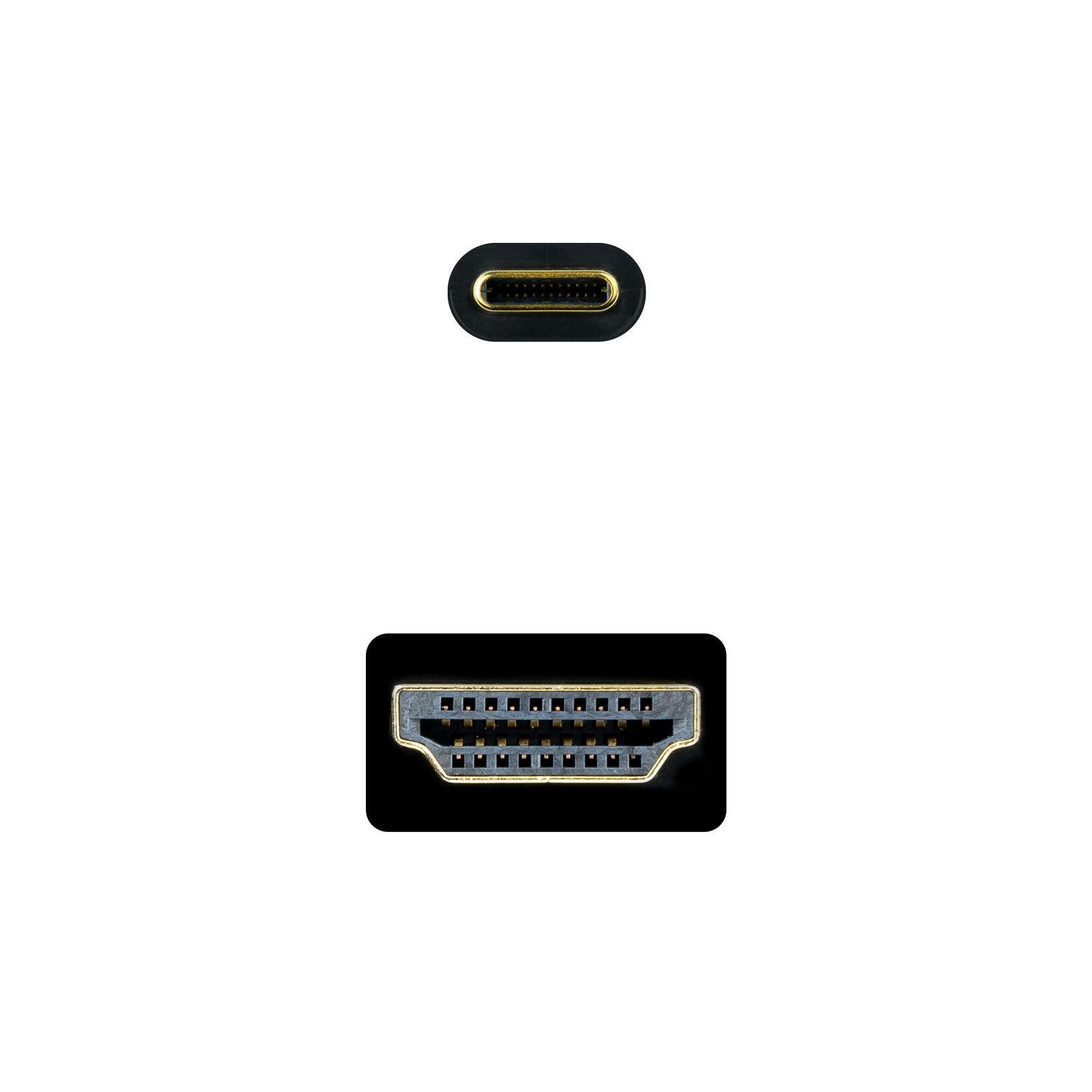 Cabo Conversor NANOCABLE 10.15.5135 (5 m - USB Type-C - HDMI 1.4 e anteriores - Preto) — miniatura 3