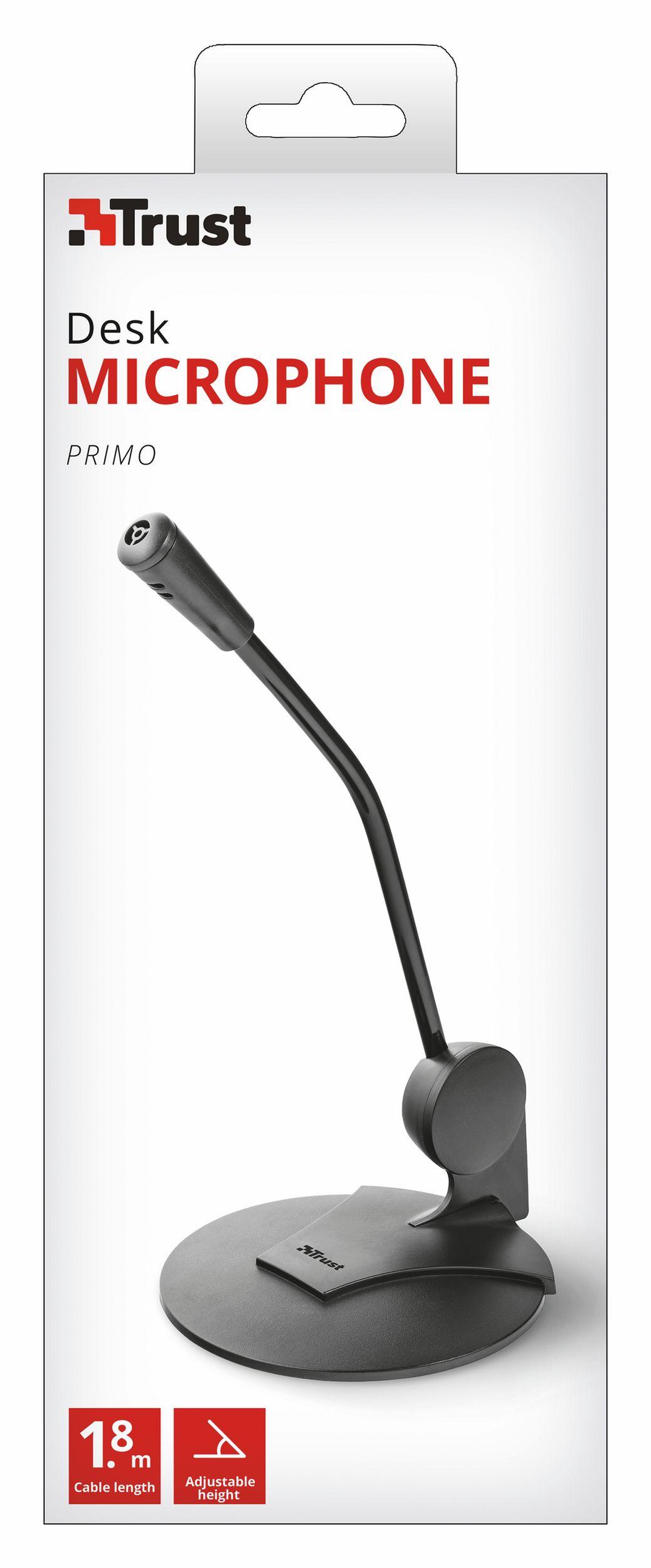 Microfone TRUST Primo 21674 (Microfone para PC - Com fios - 3.5 mm - Preto) — miniatura 3