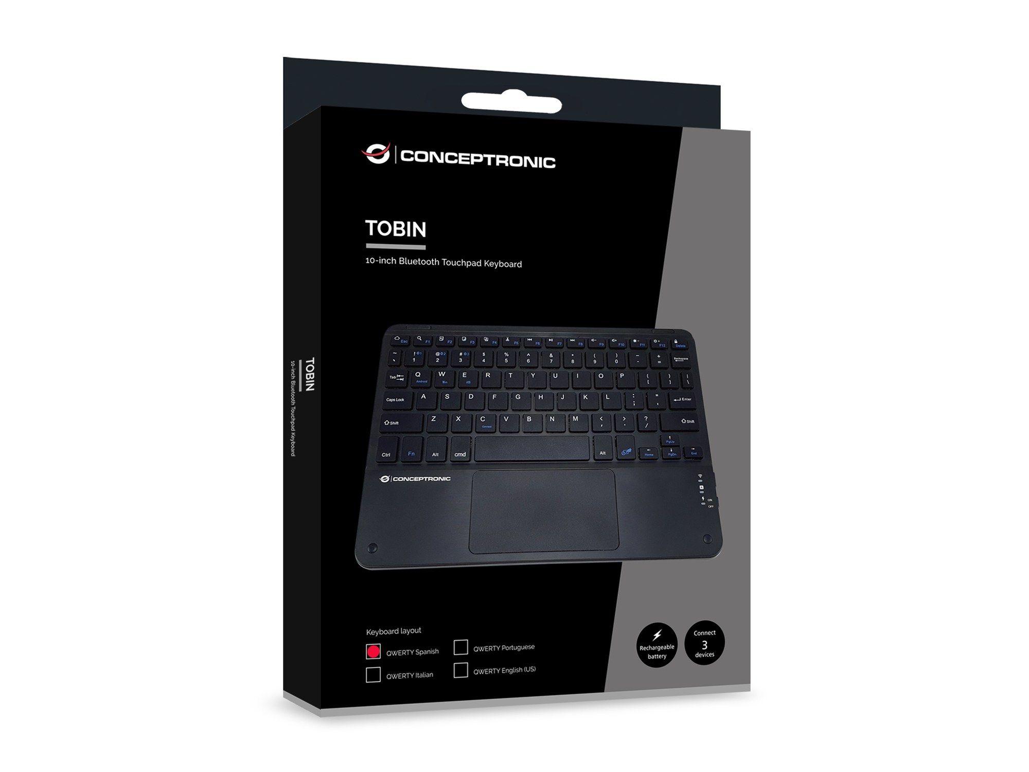 Teclado CONCEPTRONIC TOBIN01BES (Espanhol - Sem teclado numérico - Bluetooth - Preto) — miniatura 6