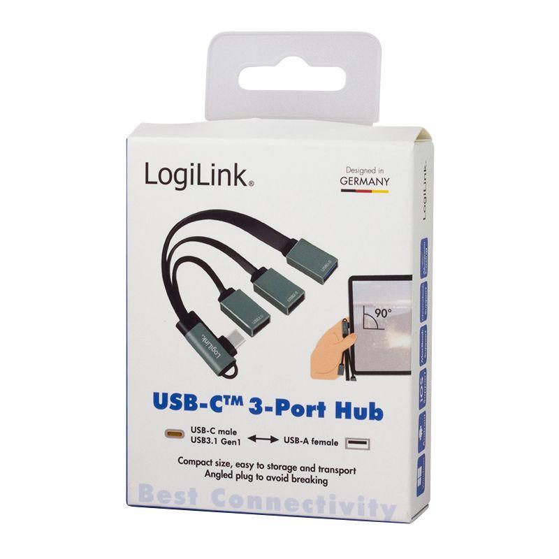 Hub USB-C LOGILINK UA0361 (USB 3.2 Gen 1 Type-C - USB 2.0, USB 3.2 Gen 1 Type-A - Prateado) — miniatura 4