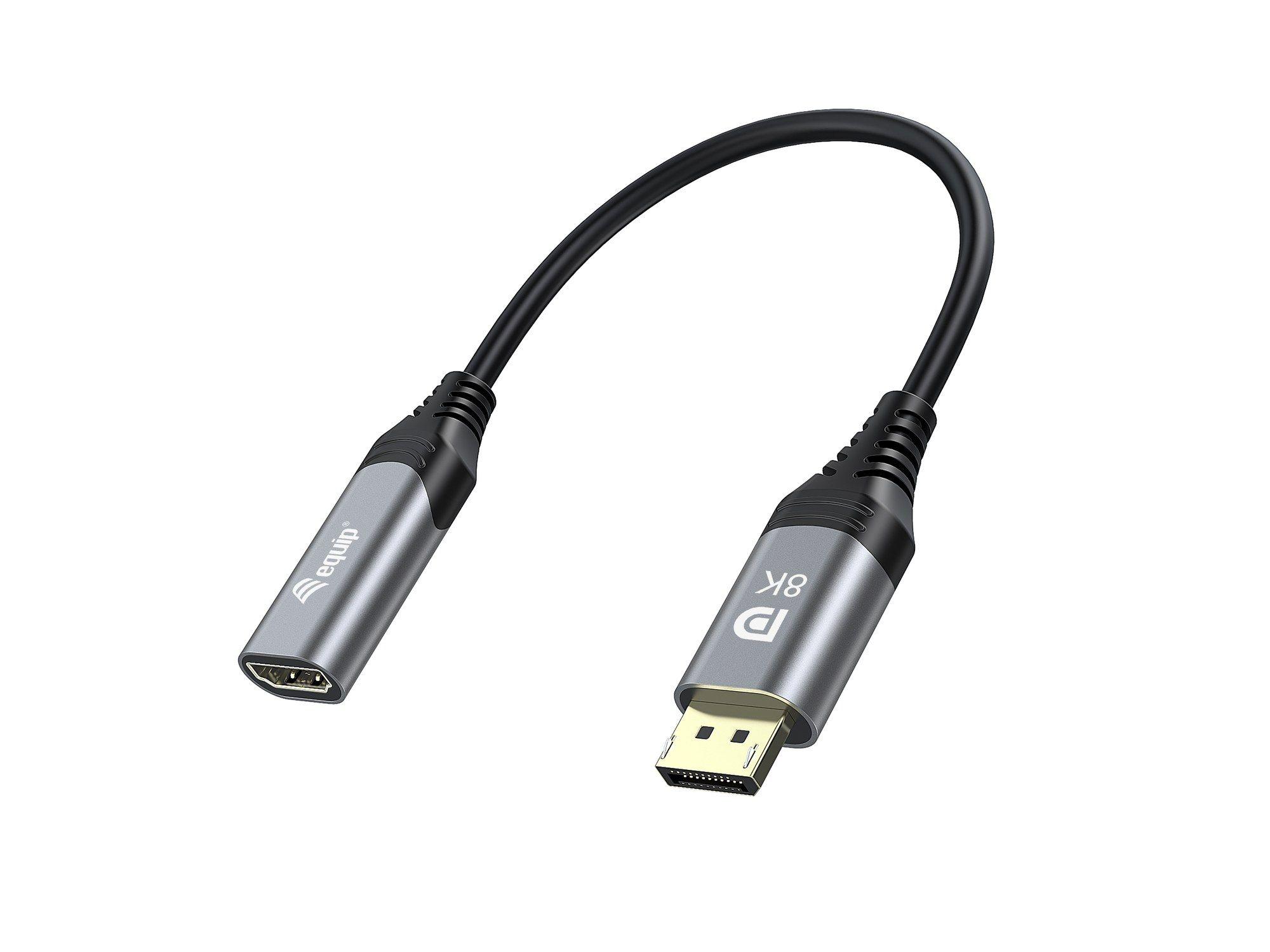 Adaptador DisplayPort para HDMI EQUIP 133446 (0,15 m - Preto/Cinzento)