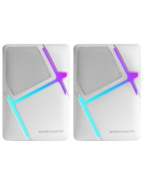 Colunas MARS GAMING MS-H (Com fios - 10 W - Estéreo 2.0 - Branco)