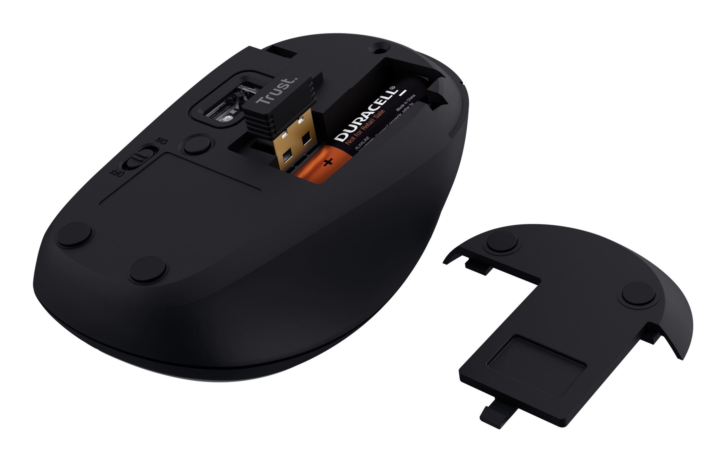 Rato TRUST Yvi+ (Ambidestro - 1600 DPI - Ótico - Preto) — miniatura 4