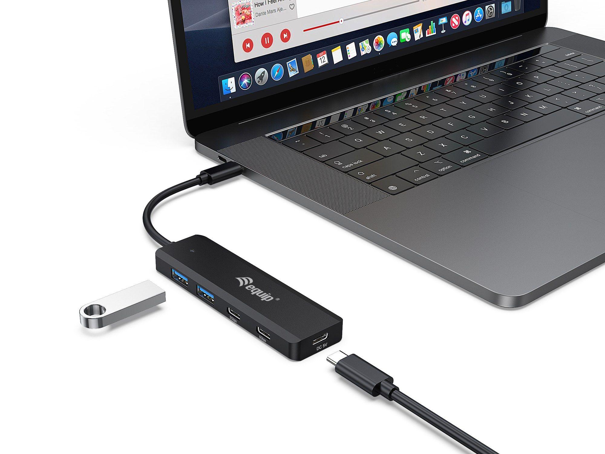 Hub USB-C EQUIP 128964 (Preto) — miniatura 2