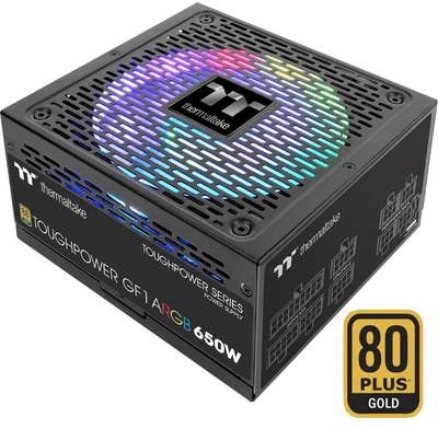 Fonte de Alimentação THERMALTAKE Toughpower GF1 ARGB 650W (ATX - 780 W - 80 PLUS Gold - Preto)