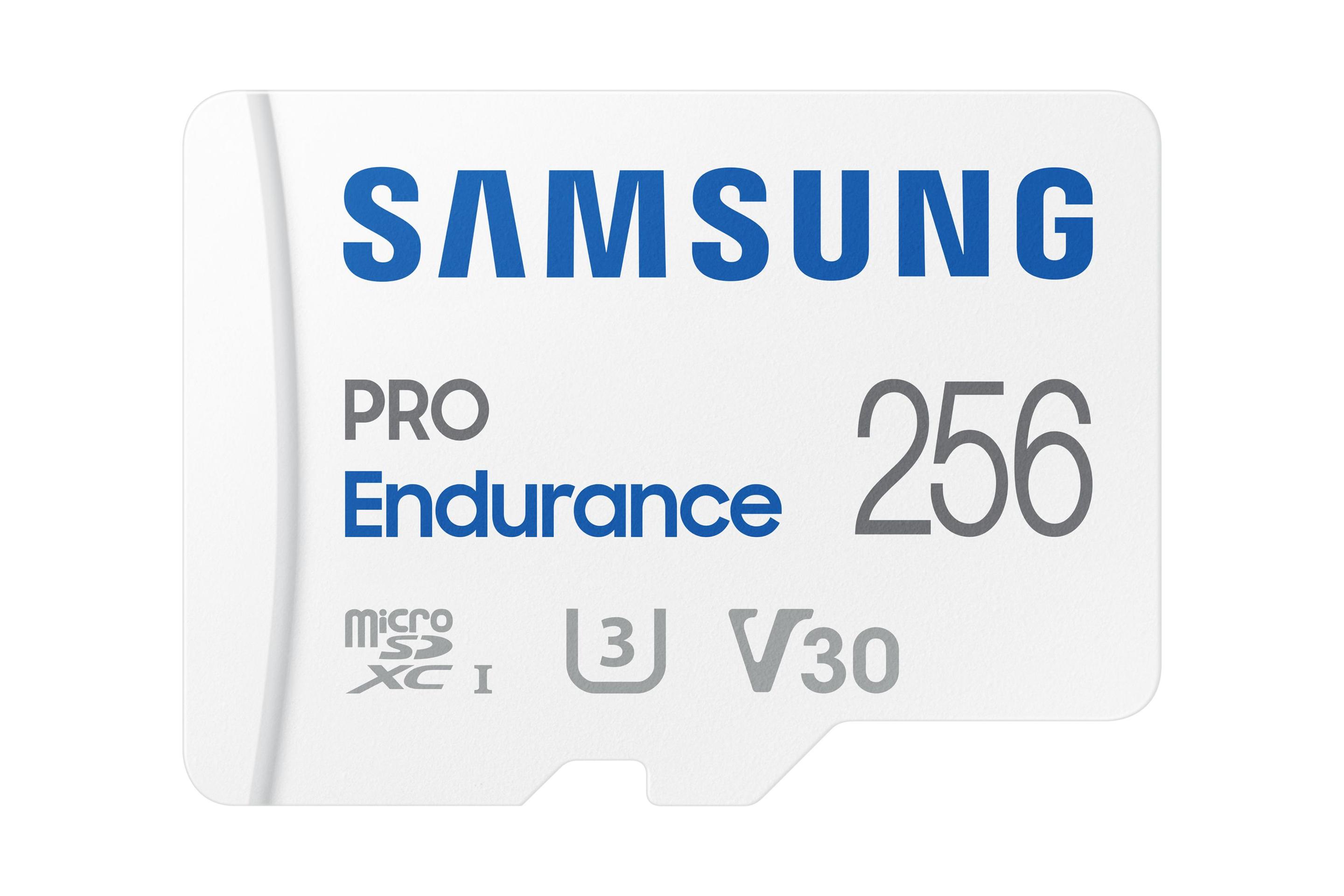 Cartão de Memória SAMSUNG PRO Endurance MB-MJ256KA/EU (256GB - Classe 10 - 100 MB/s - Branco)