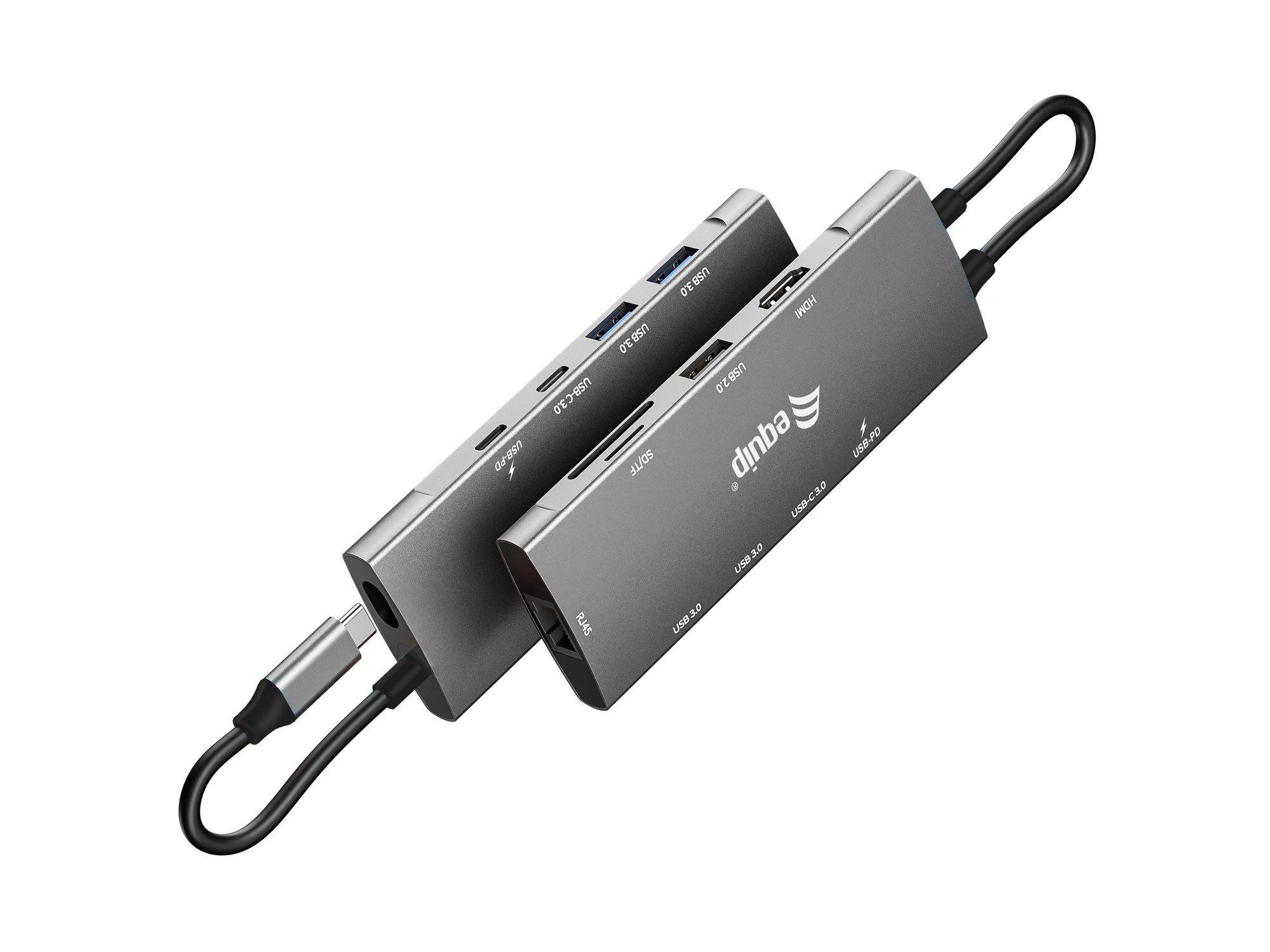 Adaptador Multifuncional USB-C EQUIP 133490 (0,25 m - Cinzento), miniatura 2