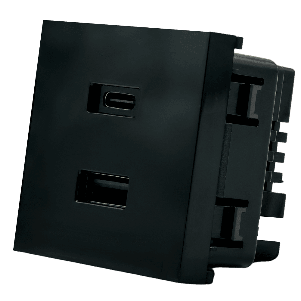 Carregador USB SHELLY SH-WALL-DISPLAY-USB-B (20 W - Preto)