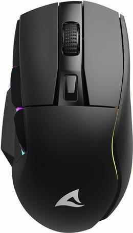 Rato SHARKOON SGM50W (Mão direita - 6400 DPI - Ótico - Preto)