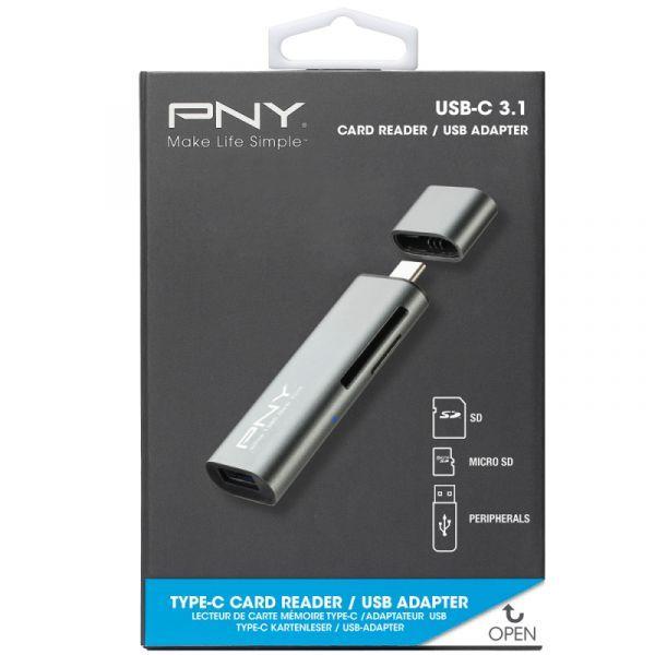 Leitor de Cartões de Memória PNY R-TC-UA-3N1E01-RB (Metálico), miniatura 2