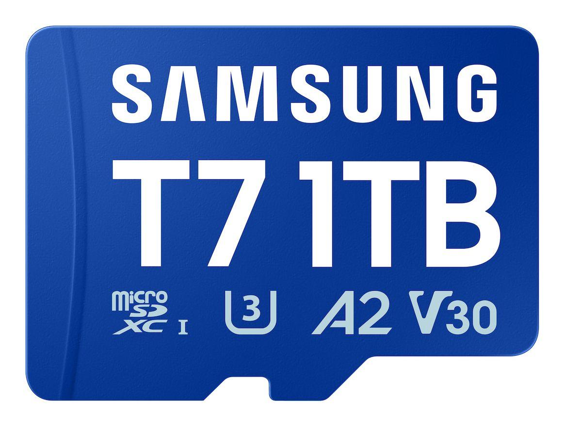 Cartão de Memória SAMSUNG T7 (1TB - UHS-I - Até 170 MB/s - Azul)