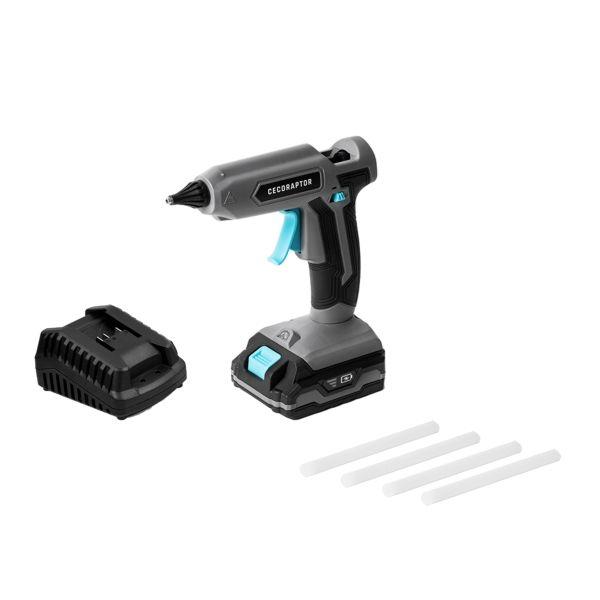 Pistola de Cola Quente CECOTEC CecoRaptor Perfect Fix 2020 Advance (20 V - Bateria recarregável - Preto e Cinza)