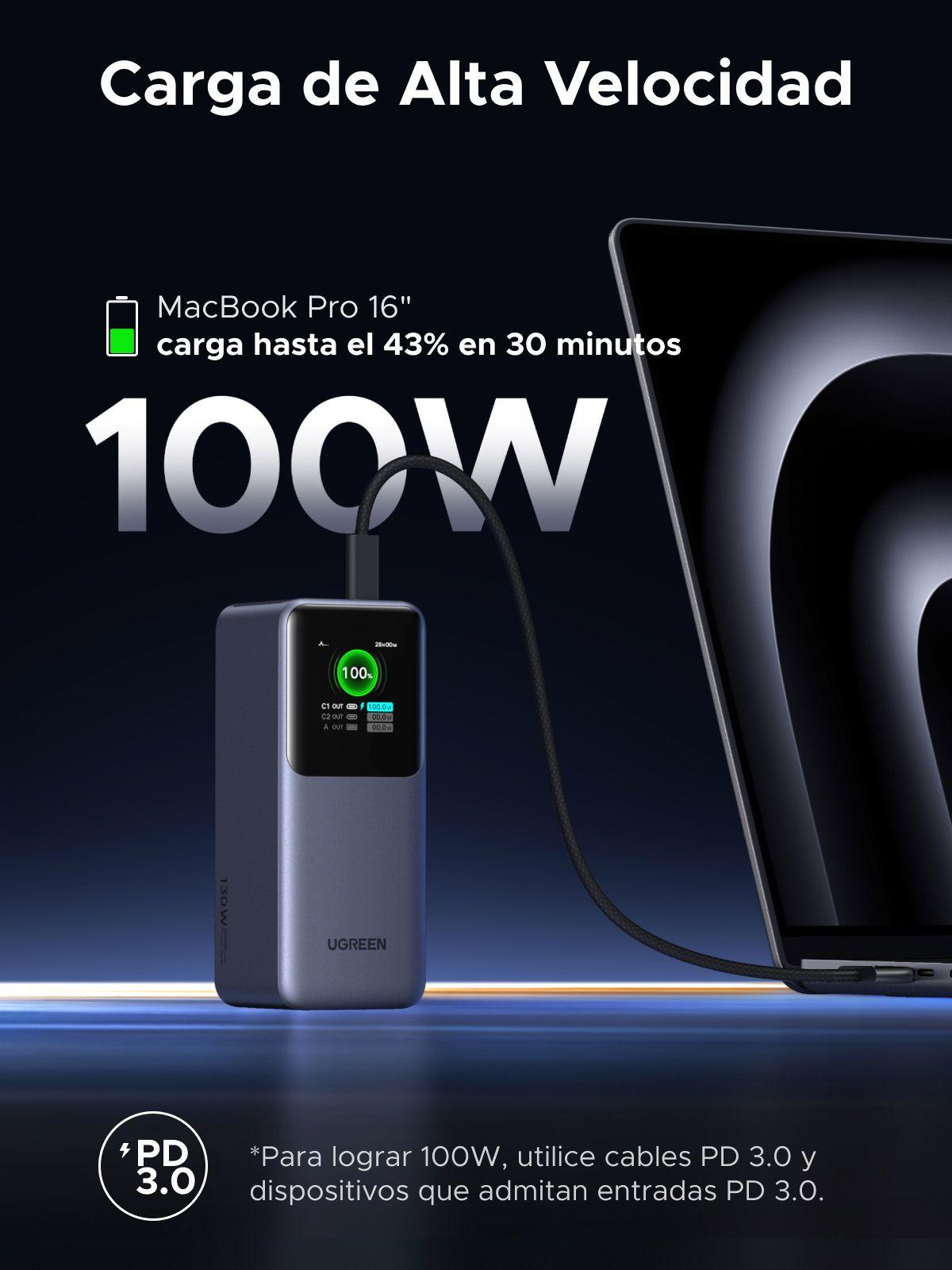 Bateria Externa UGREEN PB721 Nexode (20000 mAh - 72 Wh - 130 W - Cinzento) — miniatura 12