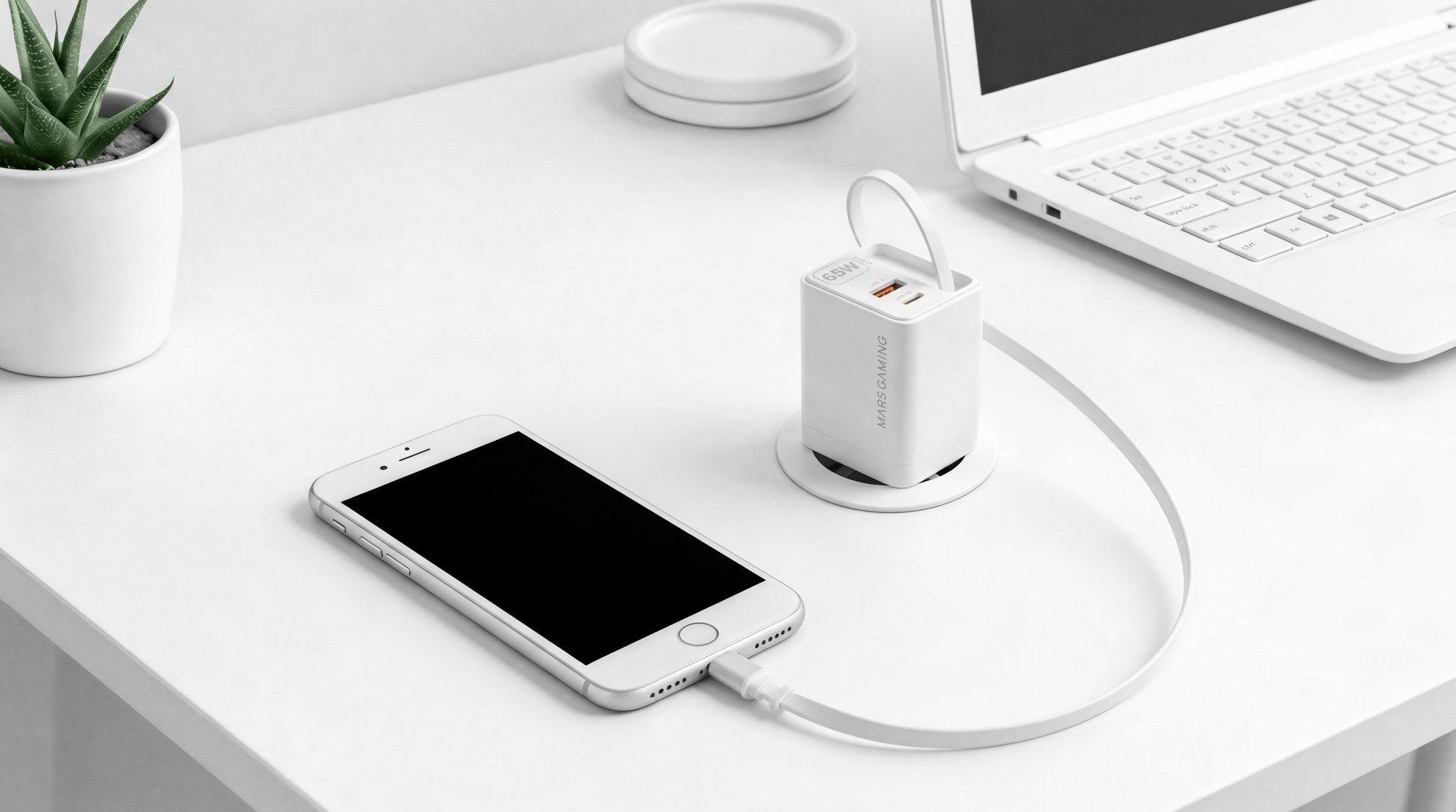 Carregador de Parede MARS GAMING MD-GAN65RW (65 W - Branco), miniatura 5
