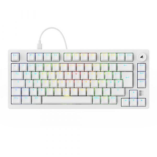 Teclado SHARKOON SKILLER SGK25 (Alemão - Huano Red - 75% - Branco), miniatura 2