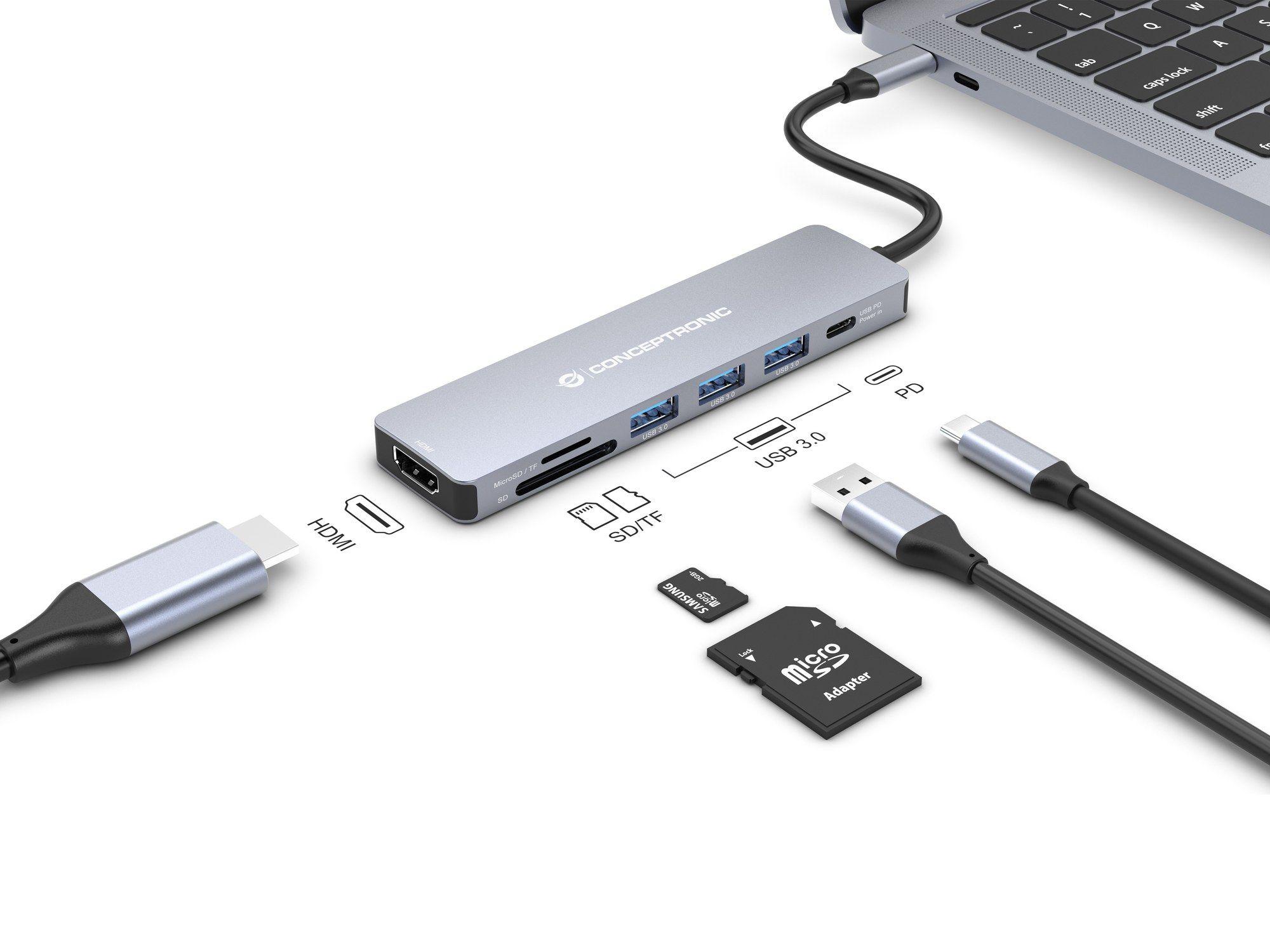Dock USB-C CONCEPTRONIC DONN19G (0,25 m - Cinzento) — miniatura 6