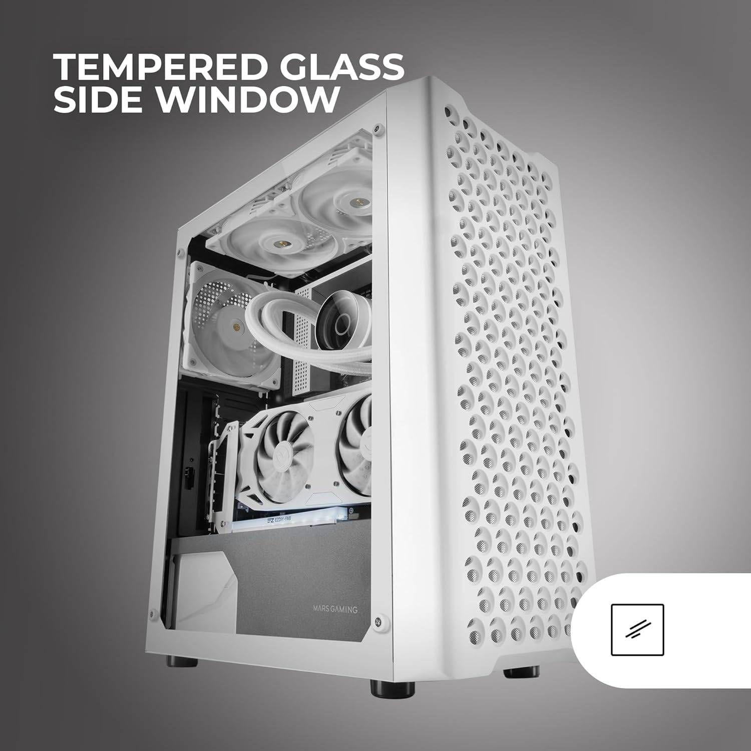 Caixa ATX MARS GAMING MC-IPRO (ATX, Micro ATX, Mini-ITX - Midi Tower - 16,3 cm - Branco) — miniatura 5