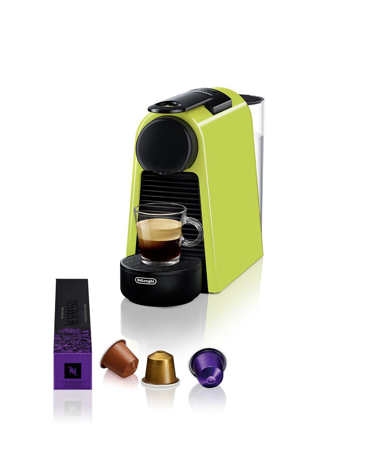 Máquina de Café de Cápsulas DELONGHI Essenza Mini EN85.L (Nespresso - 1150 W - 19 bar - Preto e Verde Lima)