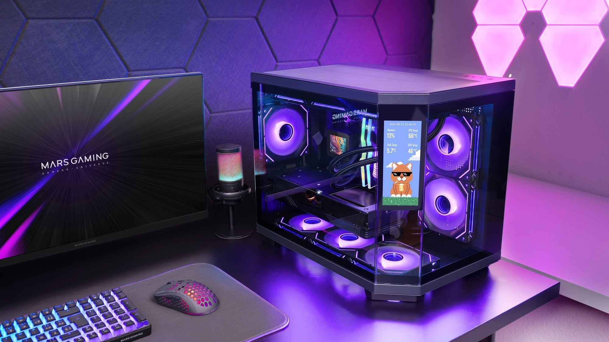 Caixa Micro-ATX MARS GAMING MC3TCORELCDM (Ecrã IPS 7,2" - Preto) — miniatura 8