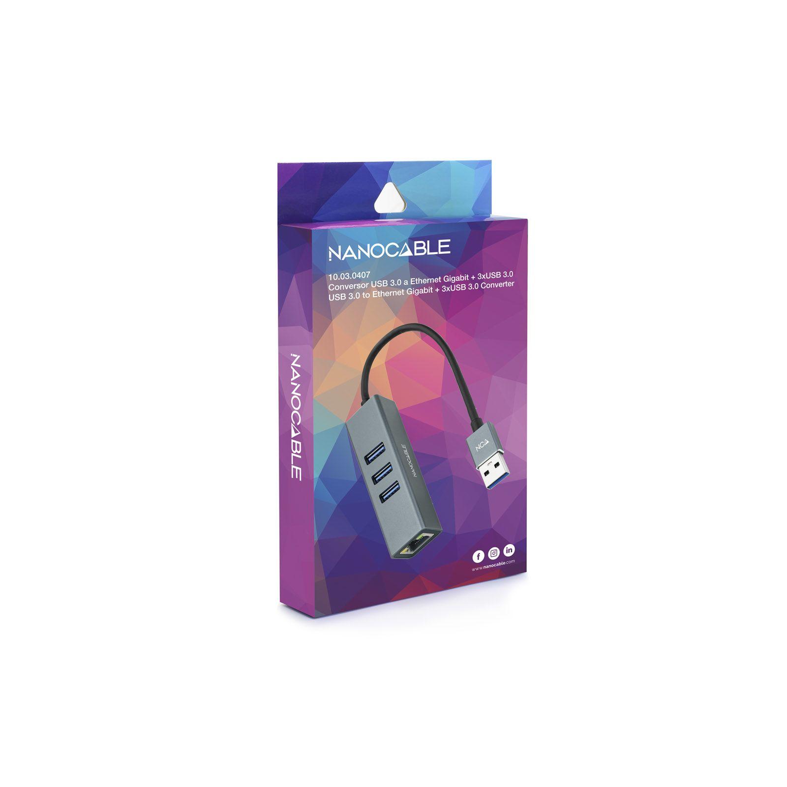 Hub USB NANOCABLE 10.03.0407 (0,15 m - Cinzento) — miniatura 5