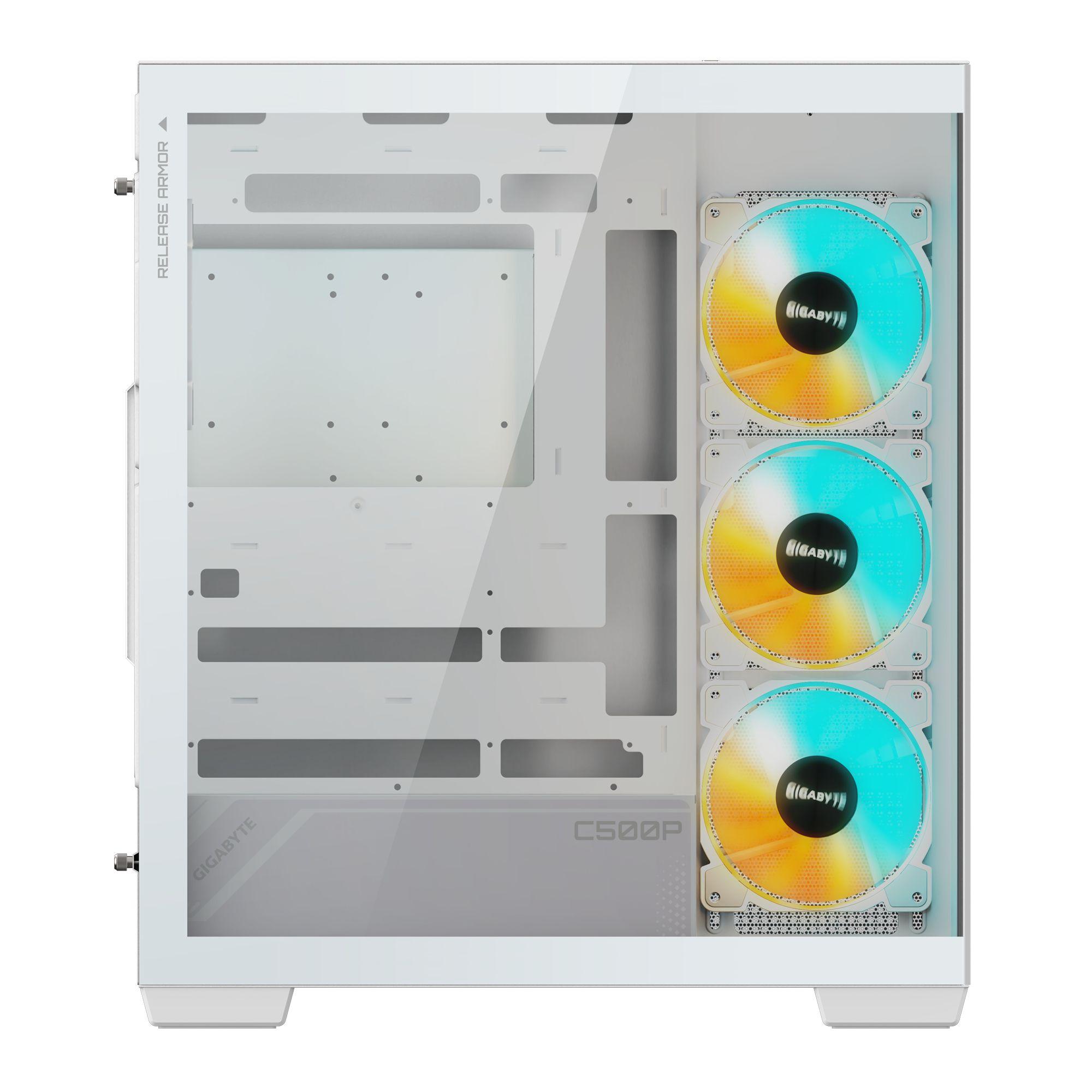 Caixa PC GIGABYTE C500 Panoramic Stealth (ATX, Mini-ATX, Mini-ITX - 2.5" - Vidro, Plástico, Aço - Branco) — miniatura 3