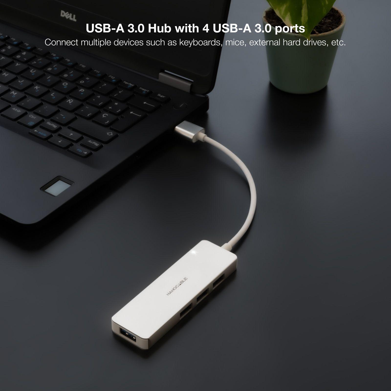 Hub USB NANOCABLE 10.16.4602 (0,18 m - Prateado) — miniatura 3