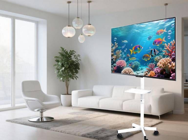 Suporte de Chão para TV GEMBIRD TVS-55T-03-W (32"-55" - VESA 400 x 400 mm - Branco), miniatura 4