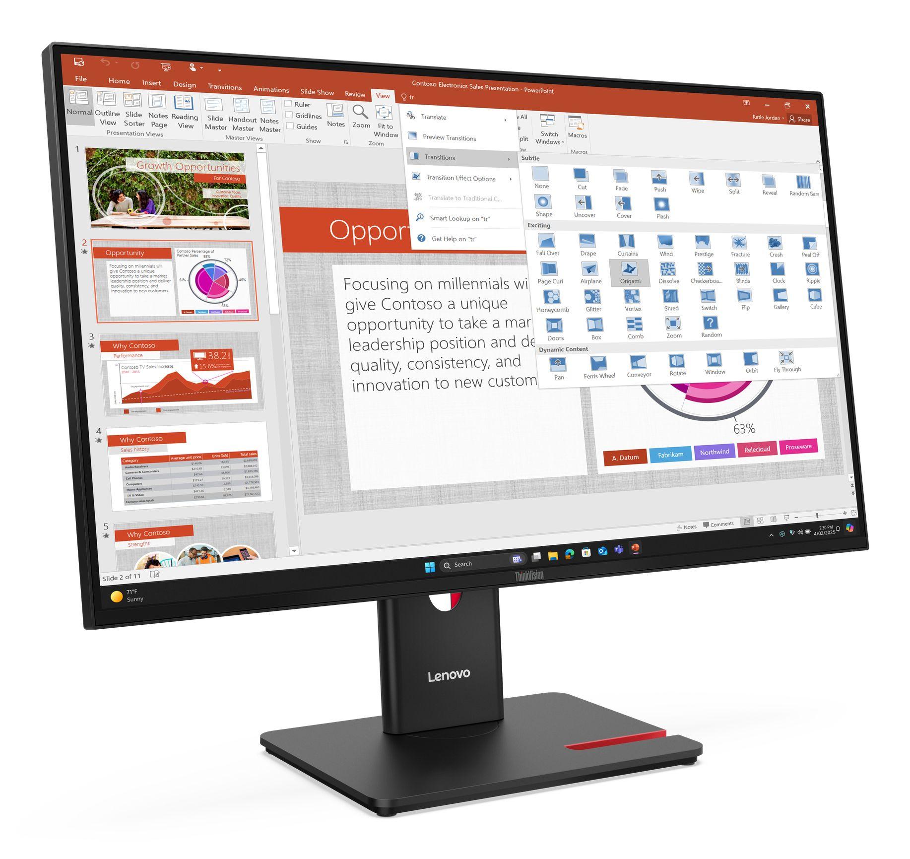Monitor LENOVO ThinkVision T27-40 (27" - IPS - 120 Hz - Preto), miniatura 3