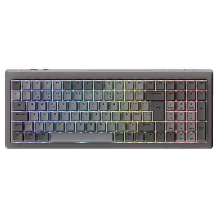 Teclado DUCKY Cushion 98 Tri-Mode Silent Linear 96% (PT - Mecânico - Wired - Cinzento) — miniatura 2