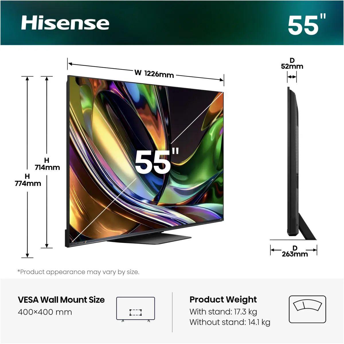 Televisão HISENSE TV 55UR8DS (55" - RGB-Mini LED - 4K Ultra HD - Preto), miniatura 4